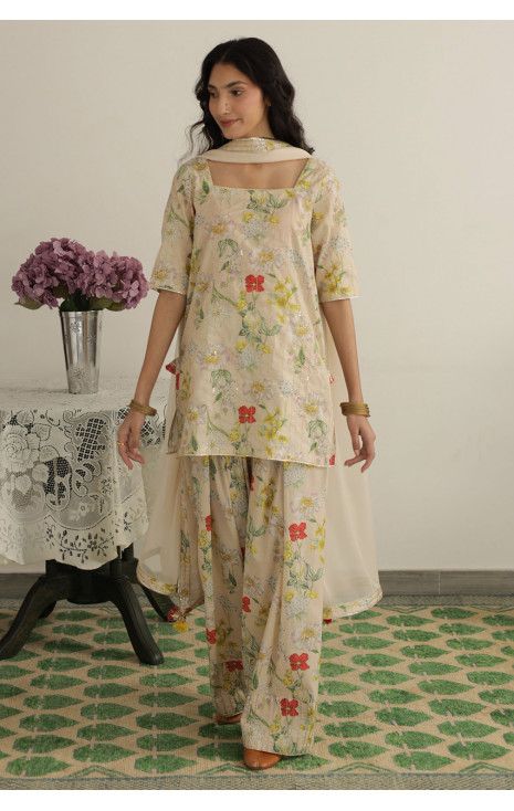 Ivory Printed Outfit